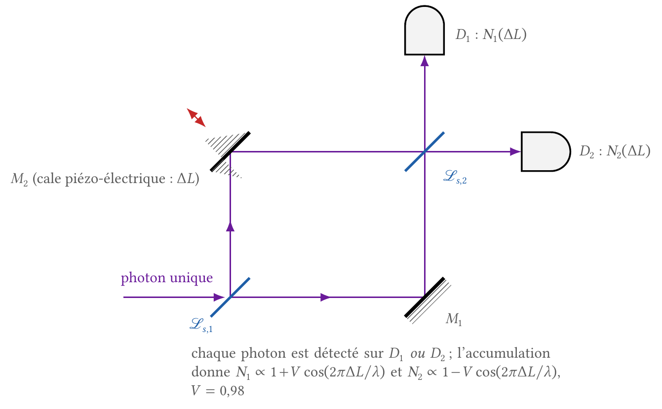 Interférences à un photon dans un Mach-Zehnder